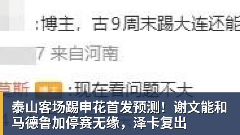乐冠体育泰山客场踢申花首发预测！谢文能和马德鲁加停赛无缘，泽卡复出