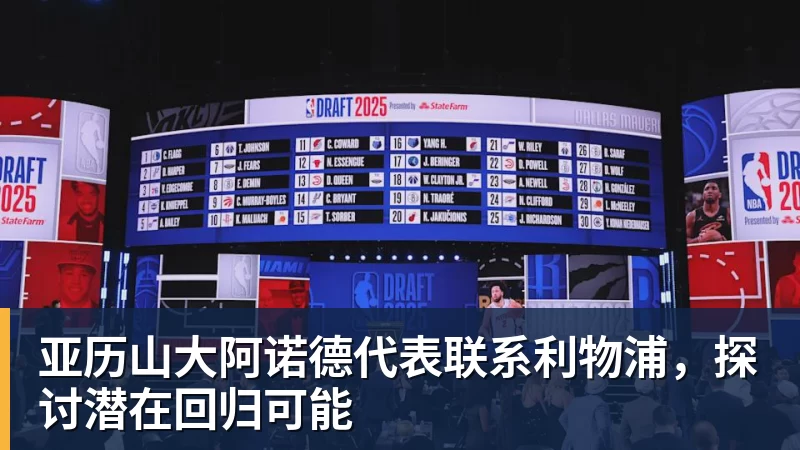 乐冠体育亚历山大阿诺德代表联系利物浦，探讨潜在回归可能
